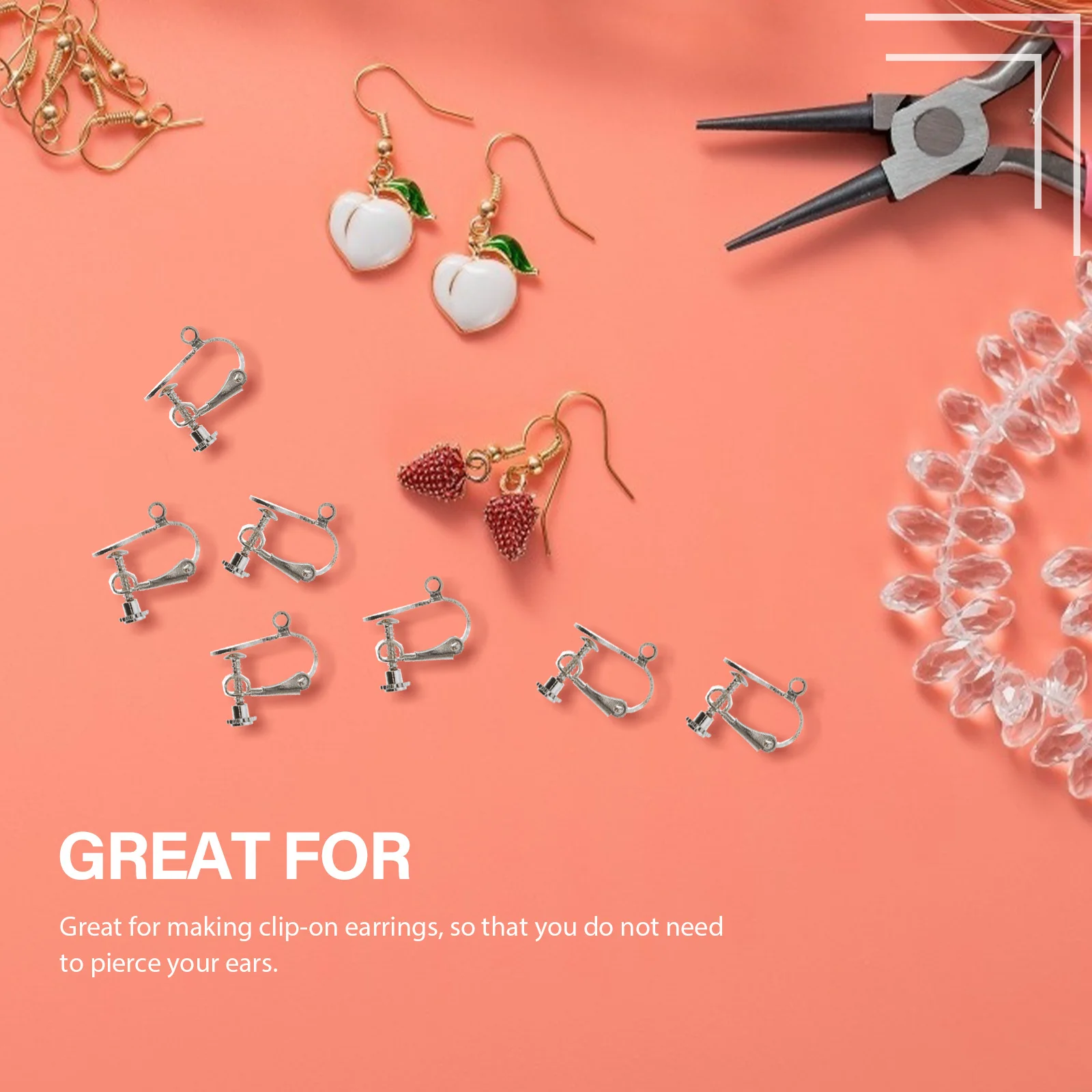 

10Pcs Earring Clips DIY Earring Accessories Copper Material Lightweight Suitable for Personal and Professional Use