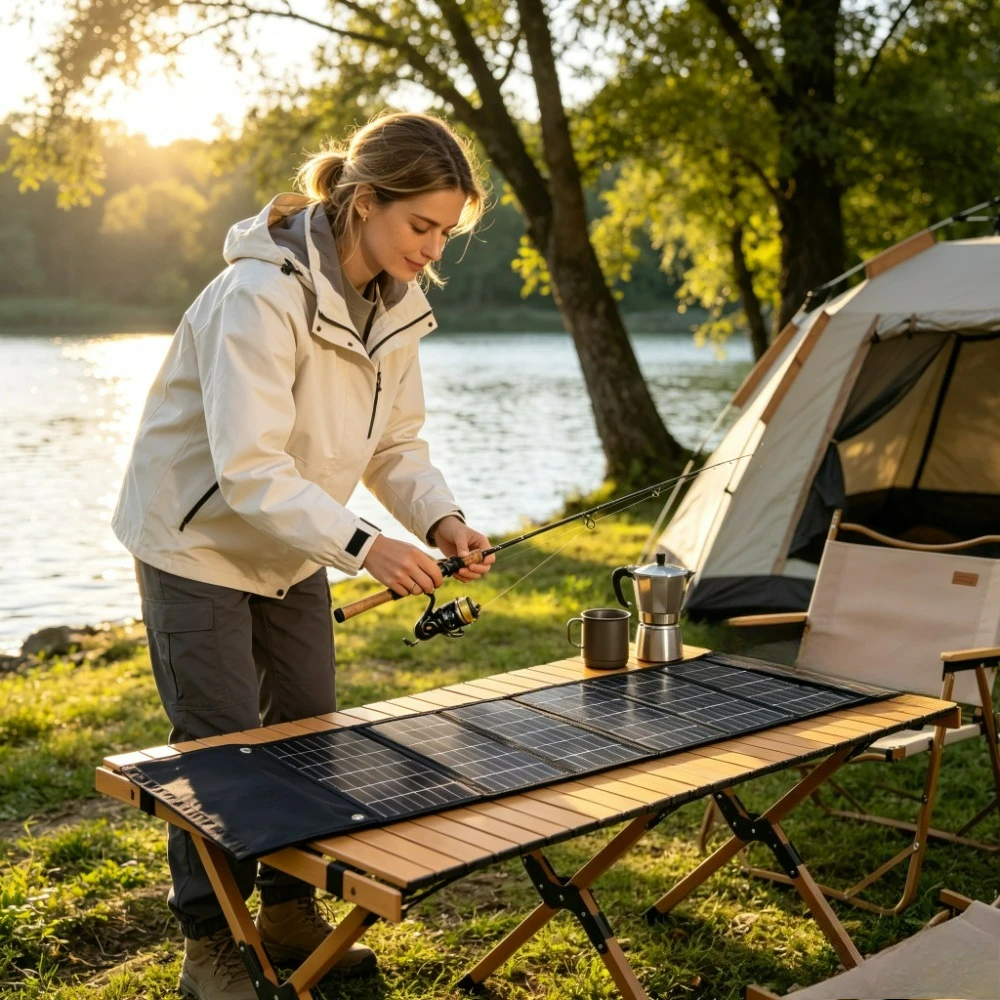 Foldable Waterproof 50W 90W Solar Panel Portable Solar Charger Dual USB DC Fast Charging Ports For Outdoor Hiking Camping