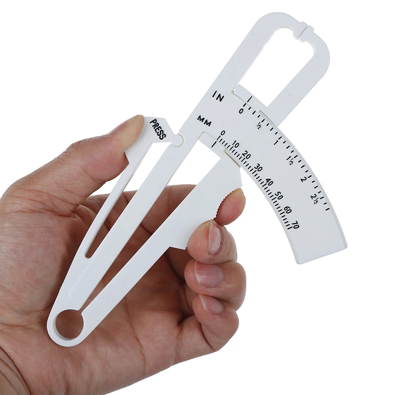 2Pcs/Set White PVC Body Fat Caliper Measure Tape Tester Fitness For Lose Weight