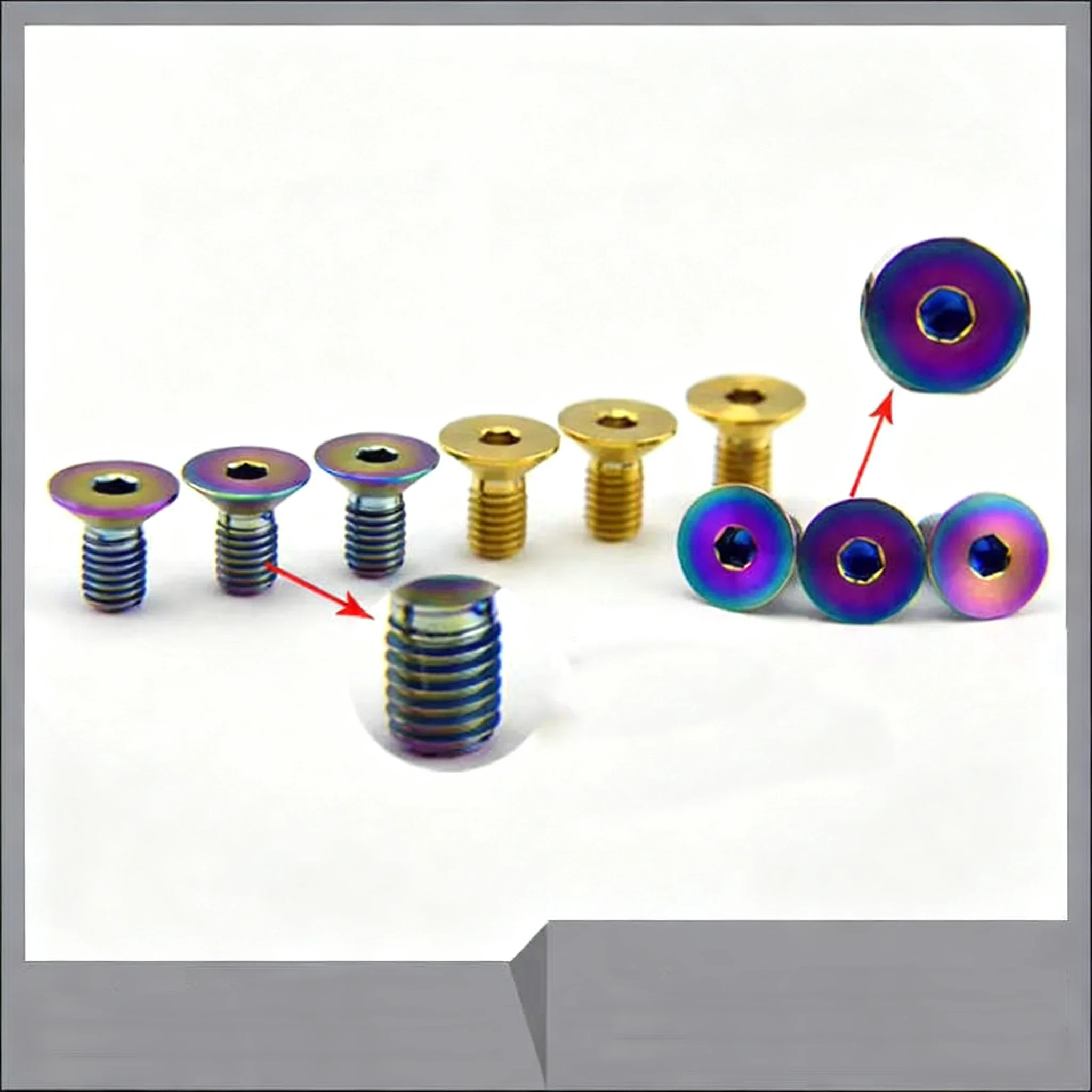 1-10pcs Titanium Bolt M5 Flange Head External Hexagon Screw Motorcycle Modification Disc Brake Bolts Length 10/12/15/20/25/30mm