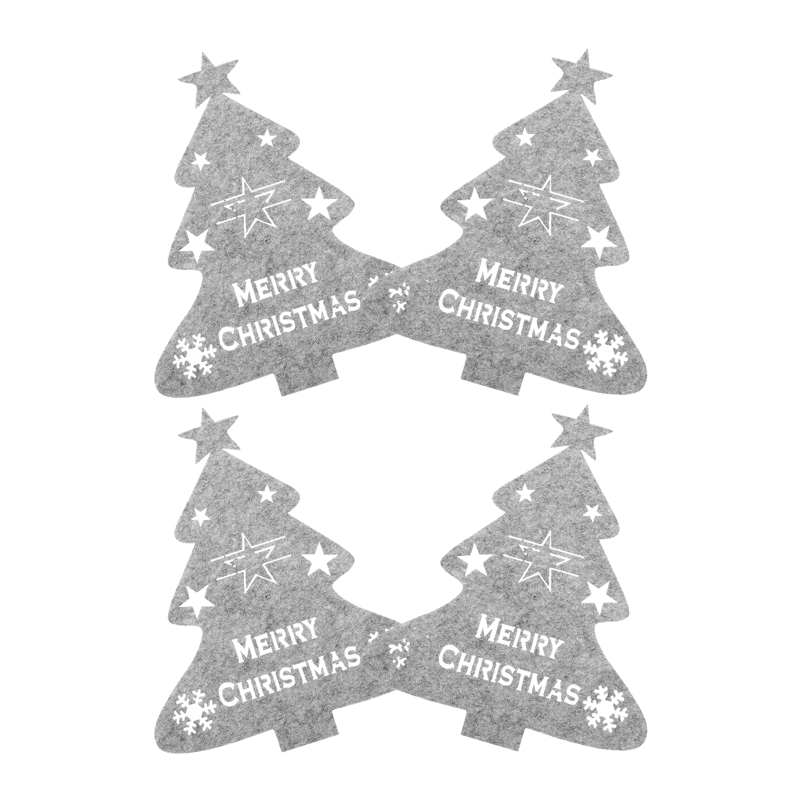 

4 Pcs Christmas Tree Tableware Set Accessories Greet Decor Party Utensil Holder Rustic Silverware Friendsgiving Cutlery Sleeve