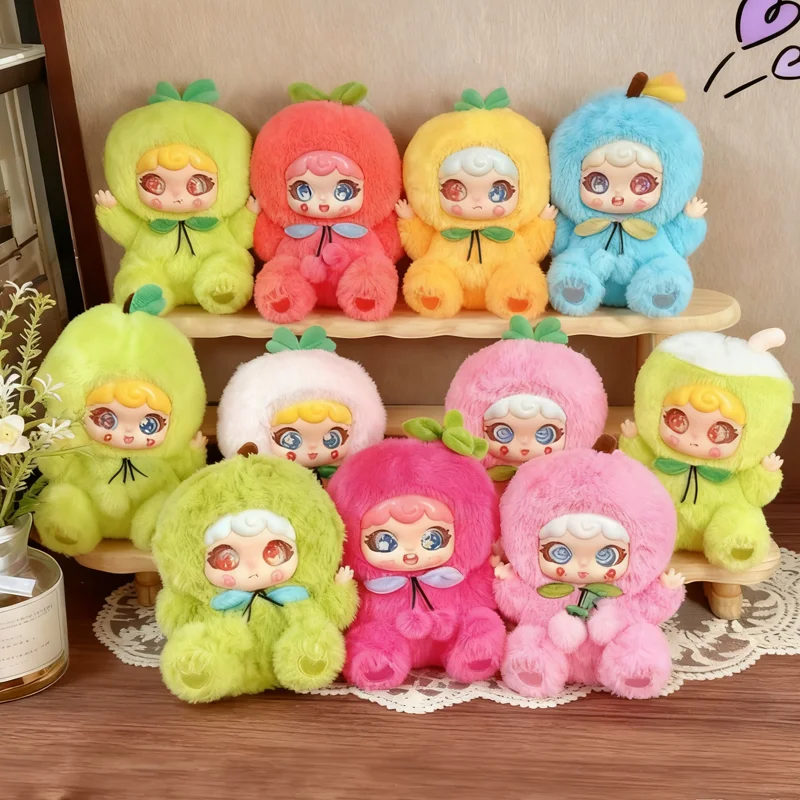 

Midoo Fruit Baby Sitting Posture Blind Box Rotatable Eyes Plush Vinyl Doll Ornament Backpack Charm Mystery Box Holiday Gift Toy