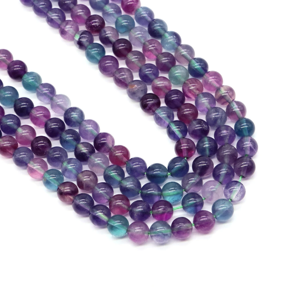 Natural Stone Rainbow fluorite Beads Loose Spacer Beads For Jewelry Making 4/6/8/10mm DIY Handmade Bracelets Necklaces Ear studs