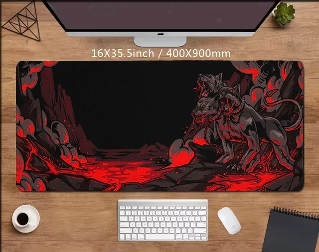 Hell Monster Three-headed Dog Dark Large mousepad Computer laptop keyboard pad Large table mat game player decoration