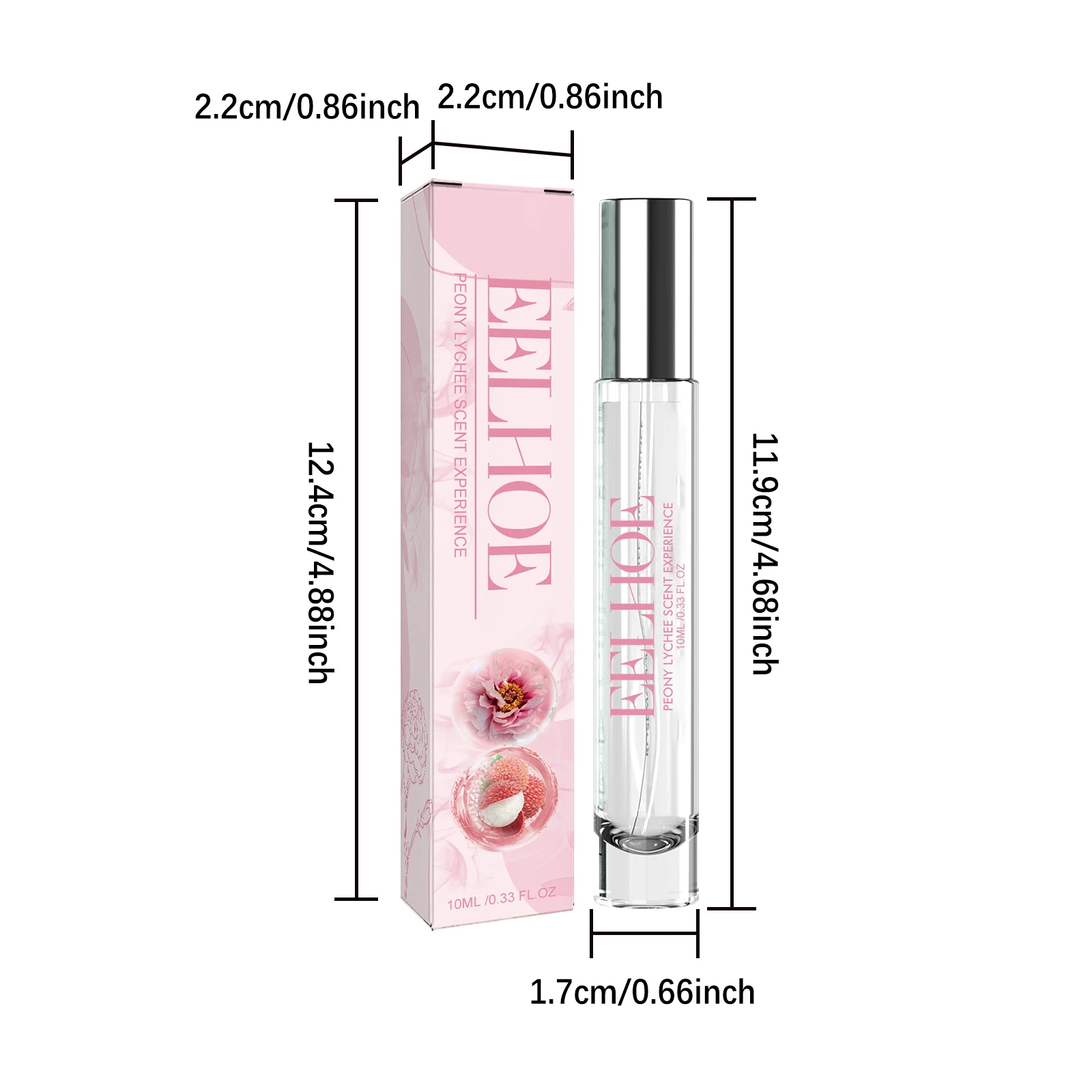 Peony Lychee Scent Experience Parfum voor dames, vloeibare bloemengeur, langdurige geur, draagbare roll-on 10 ml (0,33 oz)