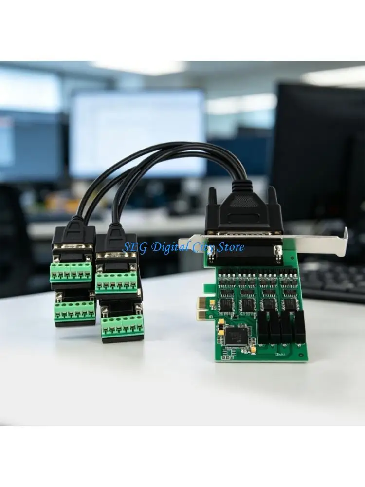 U75B Fast Speed PCIE RS485 RS422 Expansion Card 4 Isolated Channel Easy Installation Card with Low Profile Bracket
