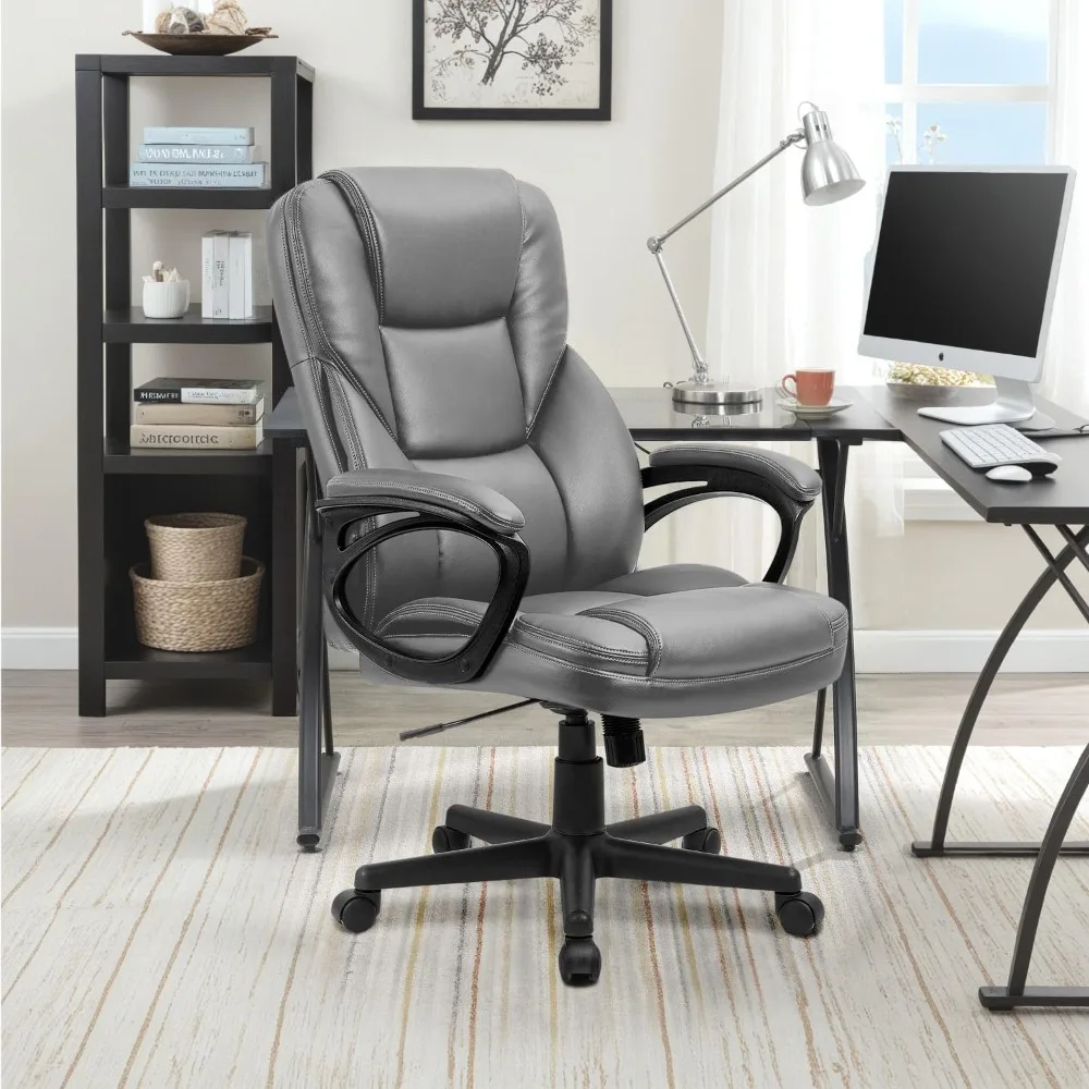 Office Executive Chair High Back Adjustable Managerial Home Desk Chair, Swivel Computerwith Lumbar Support,  PU Leather Chair