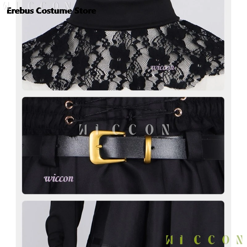 أزياء الهالوين التأثيرية غروك AI Ani التأثيرية فستان لوليتا القوطية ذيول مزدوجة ملابس سوداء لمحبي النساء ملابس أنيمي