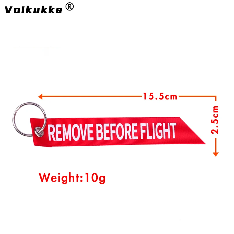 Voikukka Jewelry Red Letter One Side Printing Remove Before Flight Motorcycle Exhaust Pipe Plug Streamer Keychain Wholesale