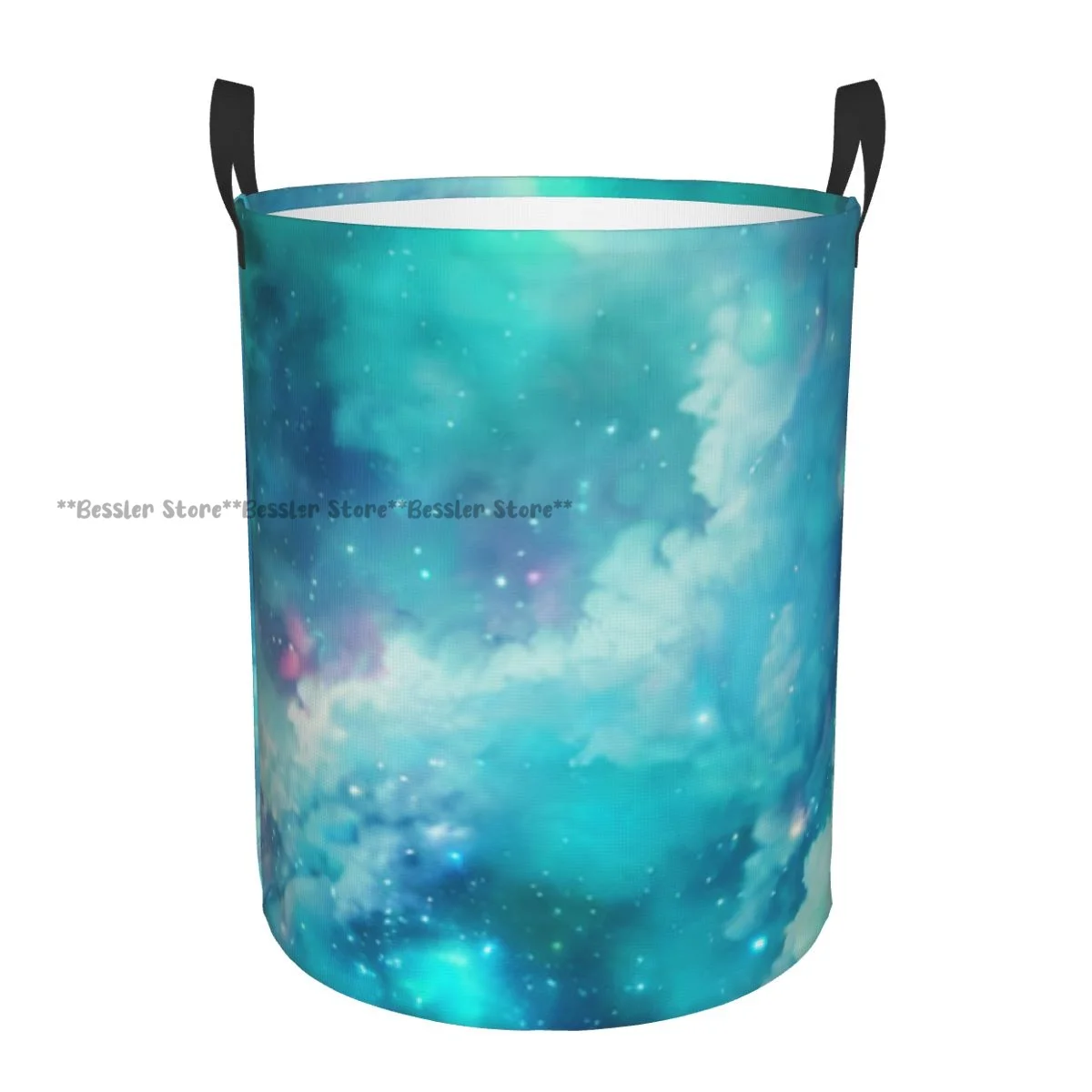 

Laundry Basket Nebula And Planet Universe Round Storage Bin Collapsible Hamper Clothes Bucket Organizer