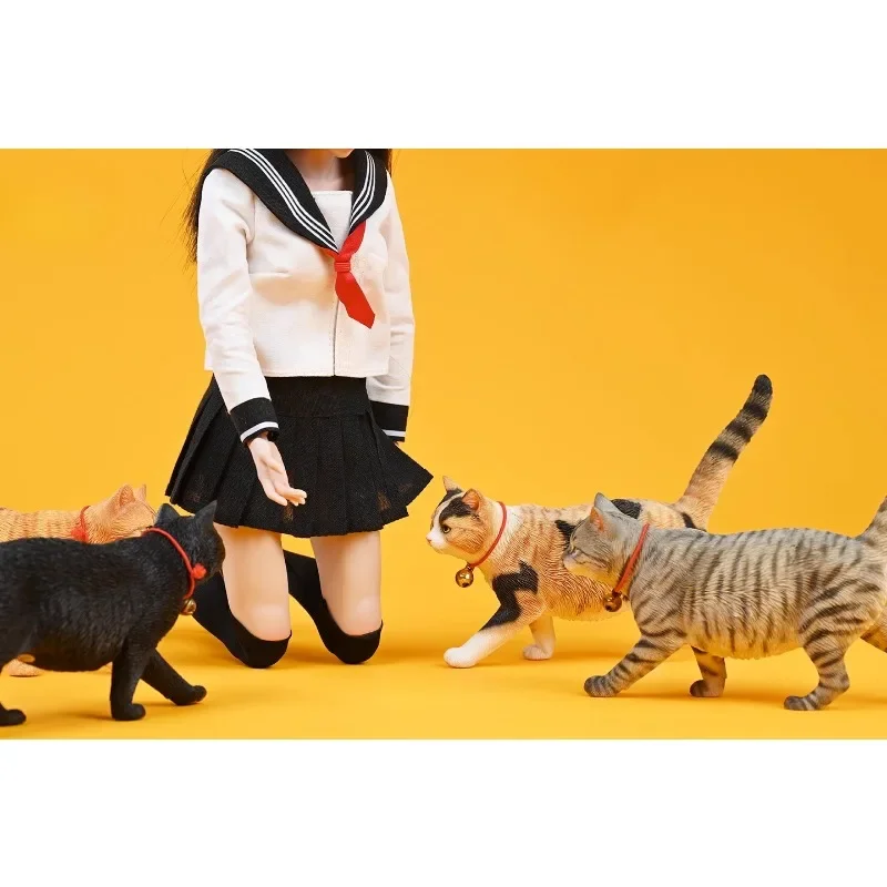 JXK 1/6 Scale Action Figures Simulation Orange Cat Chinese LiHua Calico Cat Kitten Animal Model for 12'' hobbies Ornament Gift