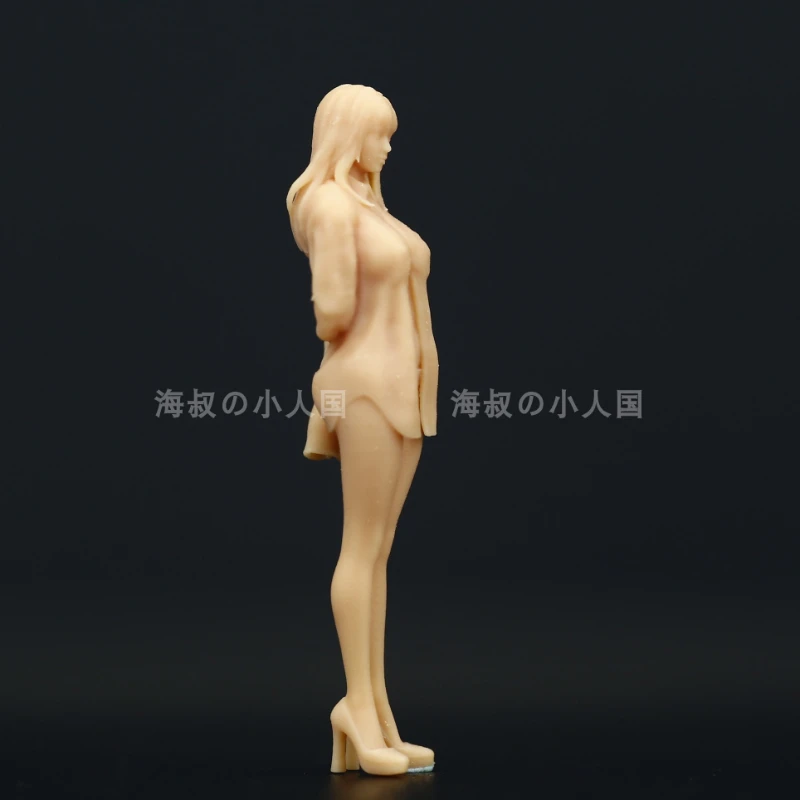 Mini estatueta brinquedos 3d impresso modelo branco 1/43 escritório feminino secretário diorama sem pintura diy cena em miniatura figura acessórios