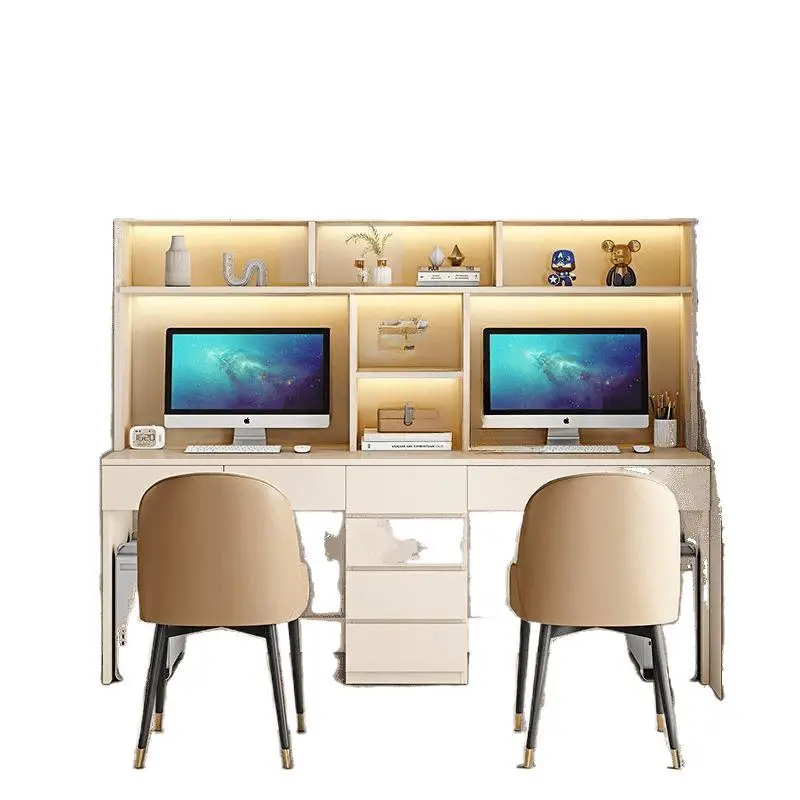 

Solid wood, double, desk, computer, home, desktop, student, writing, bedroom, light luxury