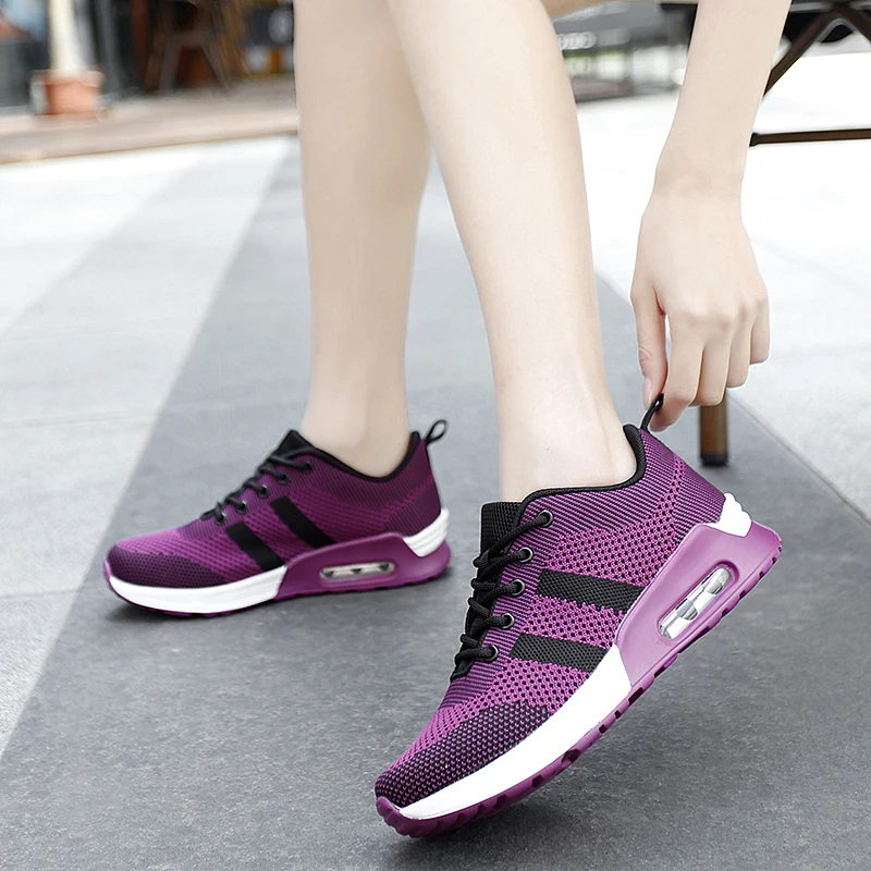 Women's Air Cushion Running Shoes Spring And Summer Low Top Mesh Outdoor Breathable Casual Student Sports Shoes Jogging Shoes