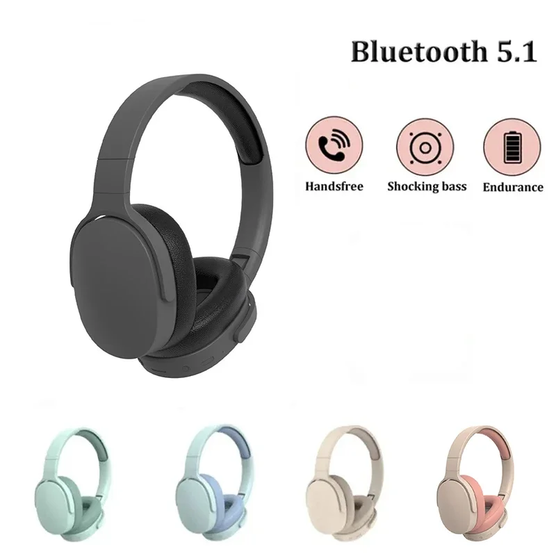 Hifi Bass Wireless Bluetooth Headphones Foldable Noise Cancelling Stereo Headset With Mic Gaming Sports Music Earbuds