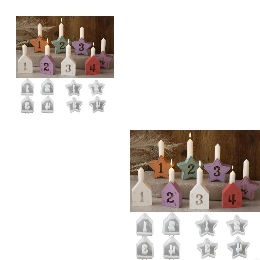 

Многоцелевая гибкая силиконовая форма для создания числовых свечей и изделий из эпоксидной смолы, подходящая для ежедневного