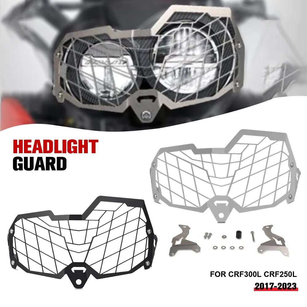 

For HONDA CRF 250L 300L Rally 2017-2021 2022 2023 2024 HeadLamp Mesh Grille Lampshade CRF300L CRF250L Headlight Protector Cover