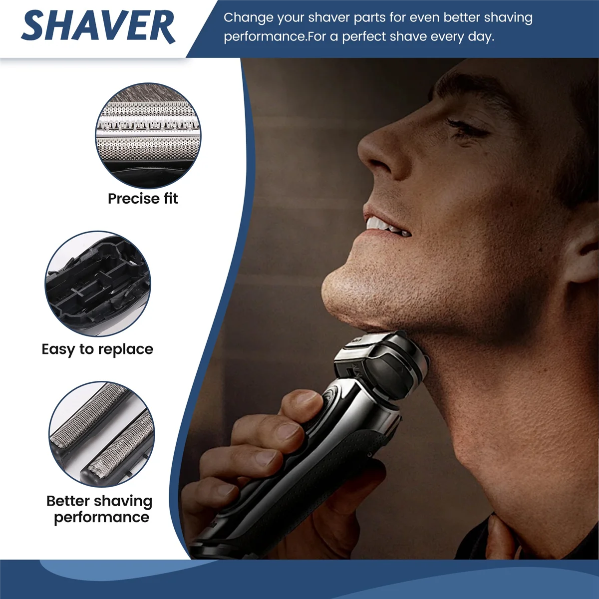 Cabeça de barbeador elétrico de substituição para Braun 32B 3 Series 300S 301S 310S 320S 330S 340S 360S 380S 3000S,A