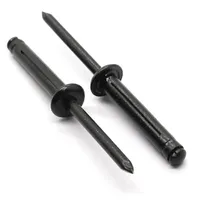 50pcs All Black Painted Aluminium Trifold Blind Rivets Pop Bulb Blind Rivet Structural Rivets Fasteher Fixing Home Decor DIY