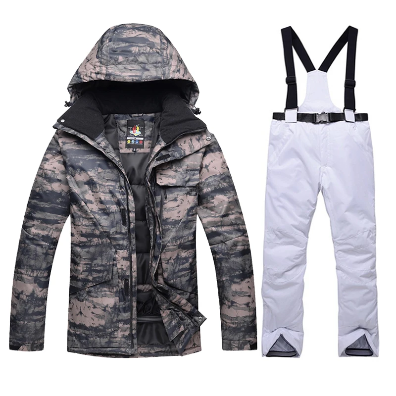 -30 gradi tuta da sci uomo inverno outdoor antivento impermeabile pantaloni da neve maschili set sci e snowboard giacca da sci marche