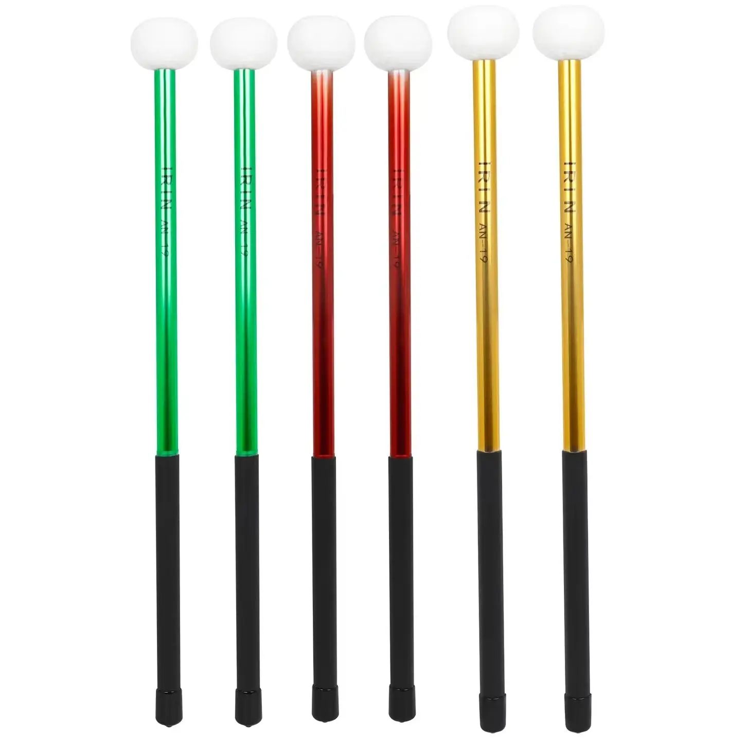 Baquetas de tambor IRIN, baquetas de timbales, mango antideslizante, palos de cabeza de fieltro para bandas, accesorios de percusión para tocar música