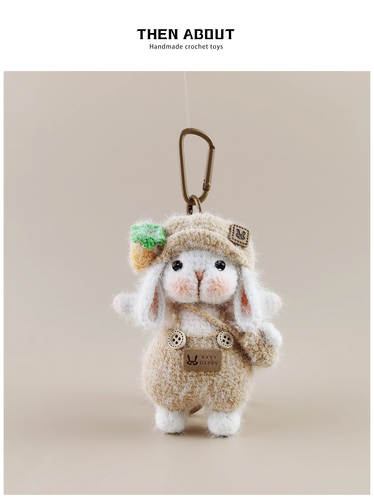 Cute Bud Hat Sugar Rabbit Doll Bag Charm Luxury High End Gift Animal Pattern Hanging Decoration Bag Accessory