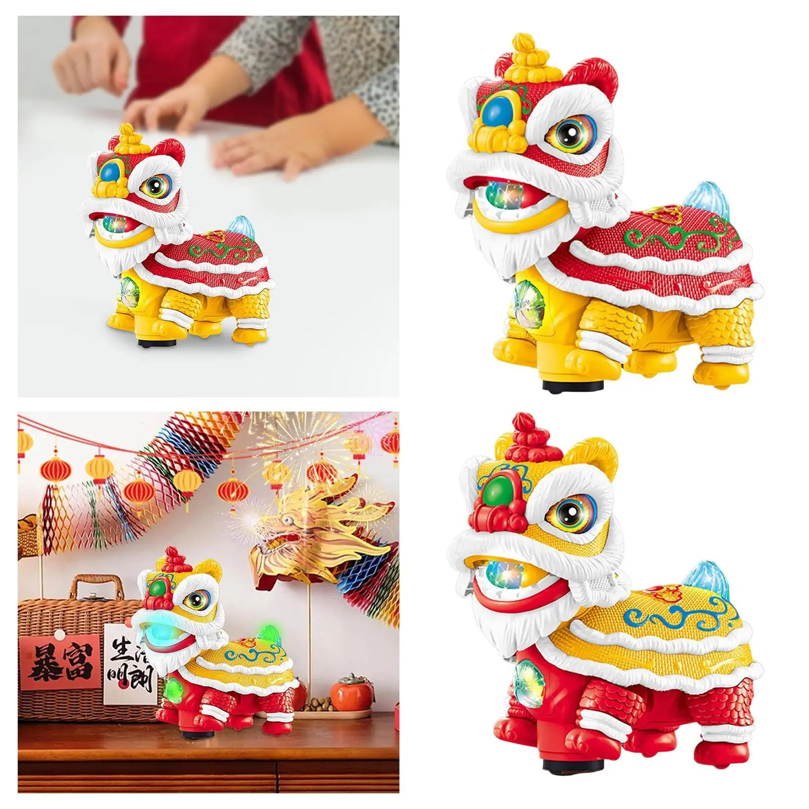 ของเล่นเต้นรําสิงโตไฟฟ้าเสียงแสงสิงโตร้องเพลงและเต้นรําของเล่นสิงโตน่ารัก