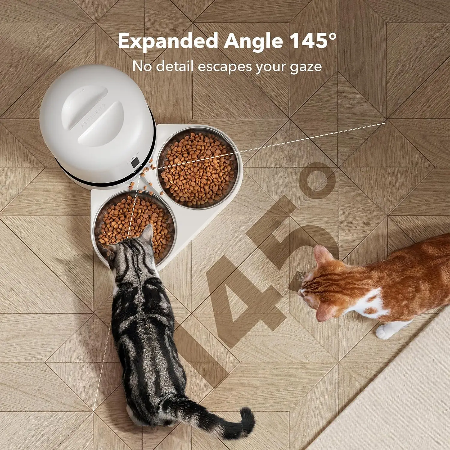 

Automatic Cat Feeder with Camera for Two Cats, 1080P HD Video with Night Vision, 5G WiFi Pet Feeder with Phone APP Control