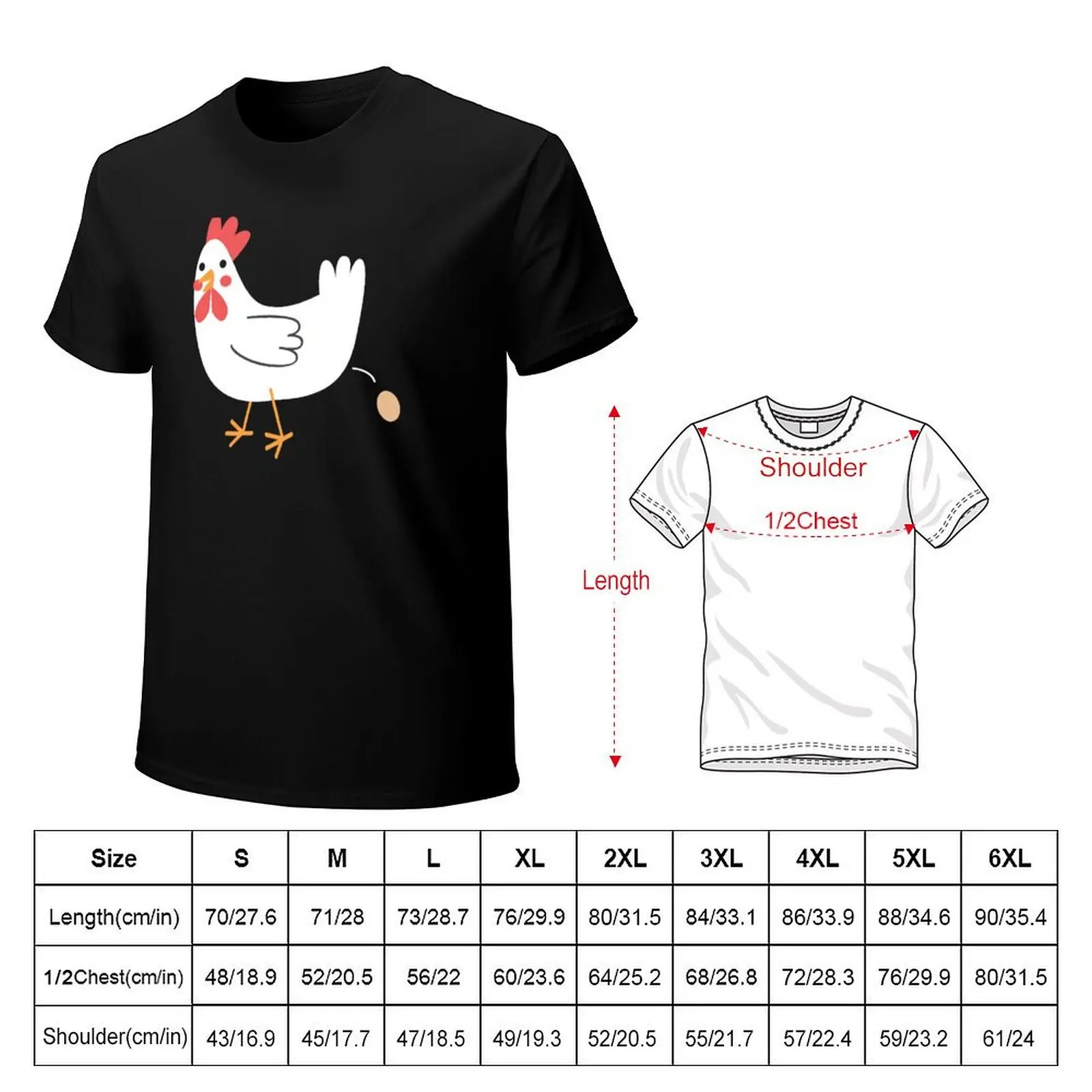 Chicken (chook) pooping an EGG T-shirt anime clothes animal prinfor boys plain mens champion t shirts