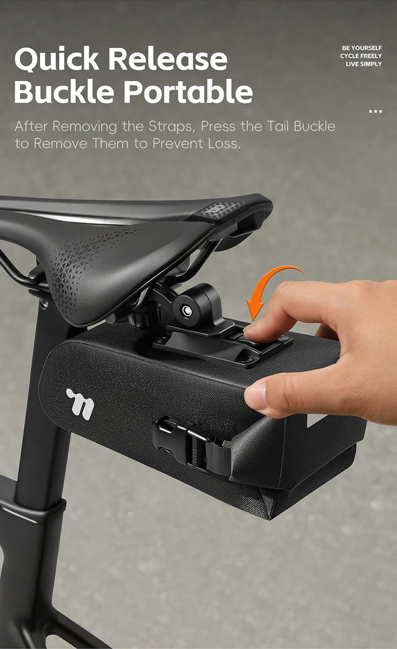 WEST BIKING Fahrradsatteltasche, wasserdicht, Schnellverschluss, Fahrrad-Hecktasche, 3D-Fahrradaufbewahrungstasche, reflektierend, für Rennrad, MTB, Gravel – Detail 8