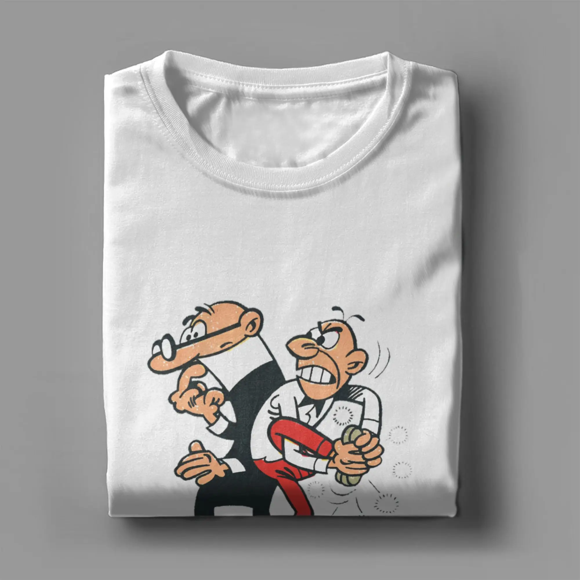 Mort & Phil Mortadelo y Filemón تي شيرت الشاطئ تي شيرتات قطن للرجال الهيب هوب عادية تي شيرت قصيرة الأكمام الملابس خمر