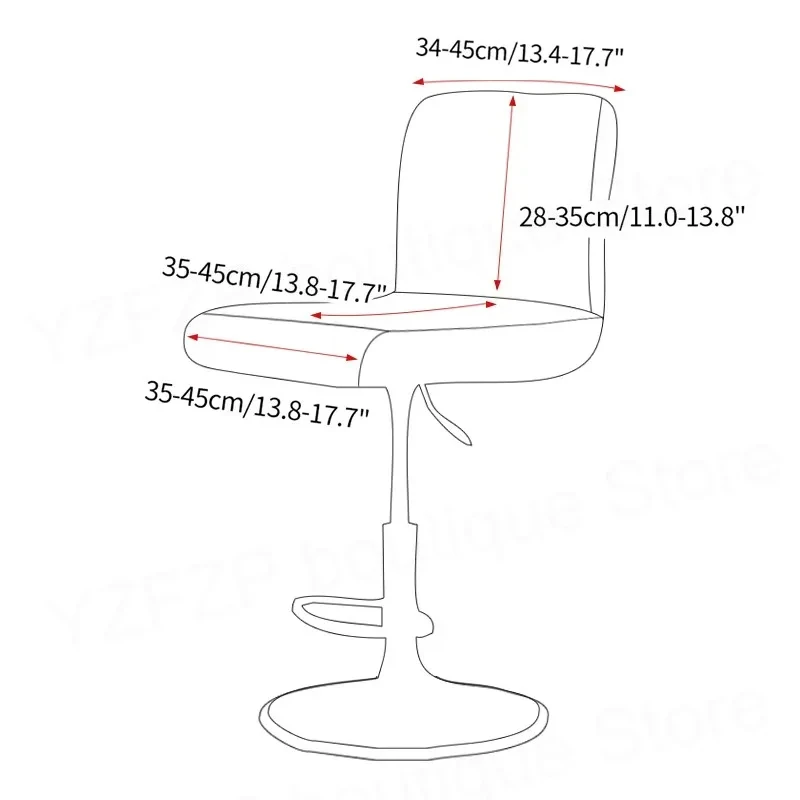 Velvet Solid Color Chair Cover Bar Chair Protective Bench Cover Short Size Seat Case Cheap High-Quality For Home Free Shipping