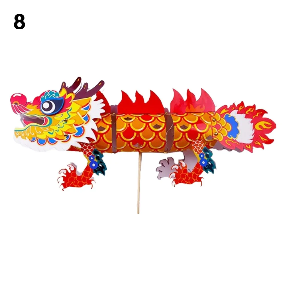 

New DIY Dragon Craft Chinese New Year Kids Toys Chinese Dragon Dance 3D Paper DIY Dragon Decor