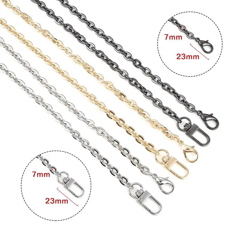 100/120CM Metal Bag Chain For Women Shoulder Bag Chain Bag Chain Gold Silver Strap Crossbody Bag Parts Belt Chain