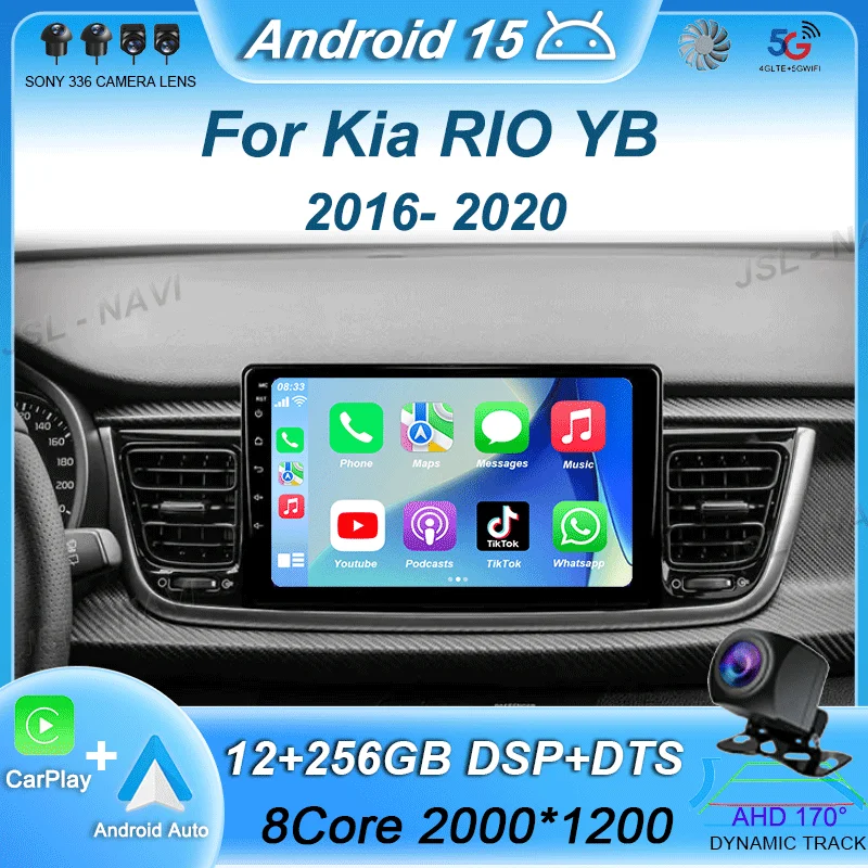 

Android 15 Car Radio WIFI+4G Stereo For Kia RIO YB 2016 2017 2018 2019 2020 Multimidia Video Player Auto CarPlay GPS DVD 2Din BT