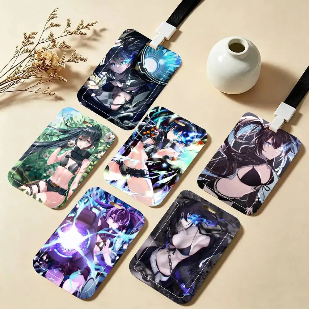 

Game Black Rock Shooter Character ID Card Holder Neck Strap Pendant Door Badge Holder Lanyards Keychain Work Credential