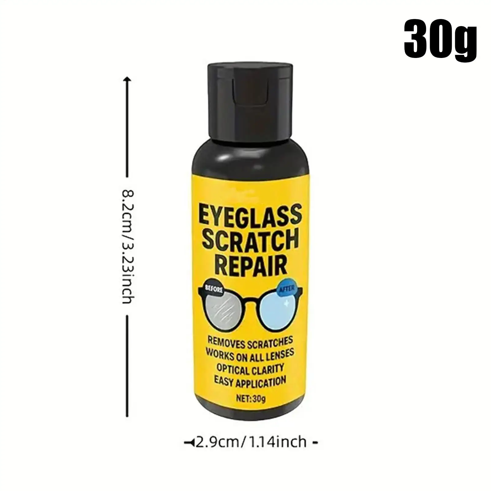 Multi-Surface Scratch Remover & Anti-Fog Cleaner - Polishing Compound for Glasses, Sunglasses, Camera Lens, Windshield, Window