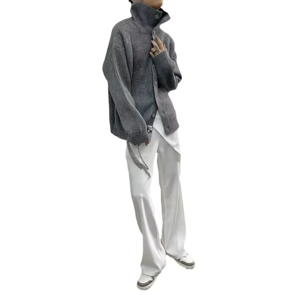 

Women's Large Size Knitted Cardigan Simple Pit Strip Single-Breasted Loose Fit Lazy Style New Arrangement