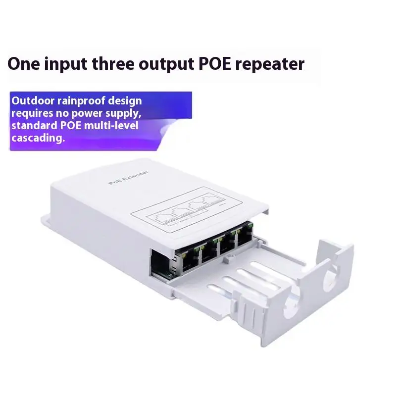 1Pcs 100M Outdoor Rainproof POE Repeater IP30 VLAN 44-57V 30W 4/5 Port POE Extender For POE Camera Wireless AP