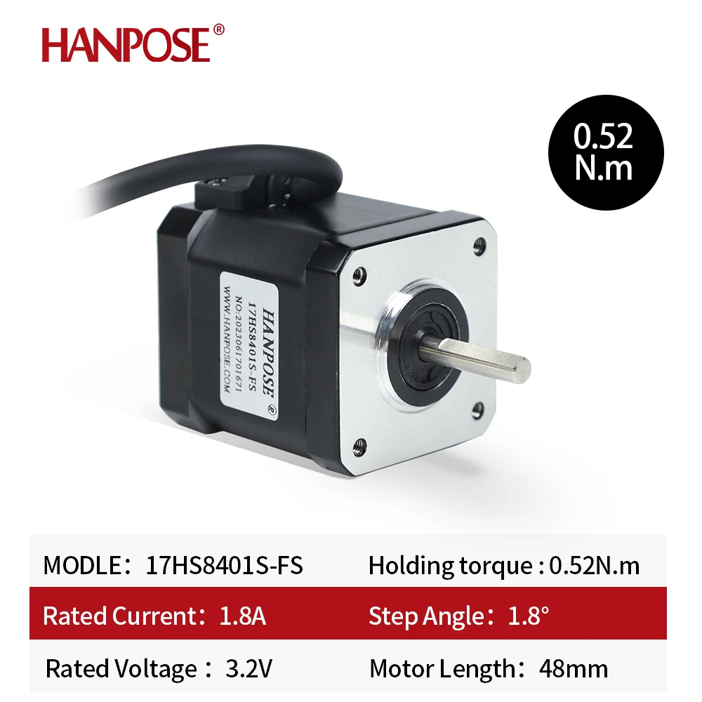 Stepper Motor 1.8A 52N.CM 17HS8401S-FS for CNC worm wheel edging machine 42 Waterproof stepper motor Nema17