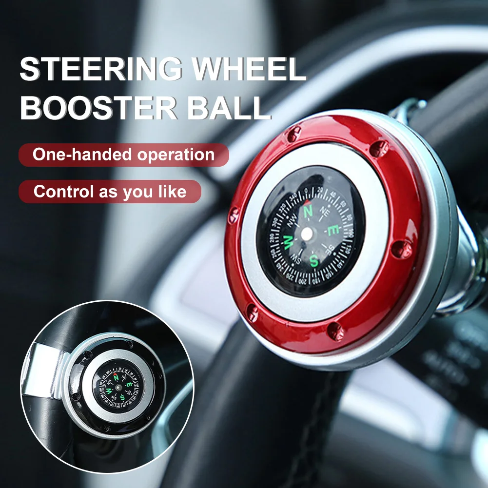 

Steering Wheel Spinner Knob with Compass 360-degree Power Handle Ball Booster for Car Vehicle Steering Wheel Auto