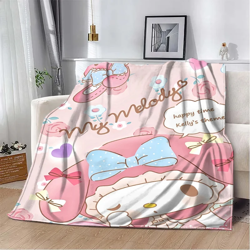 

Hot Sanrio My Melody Cute Cartoon Print Anime Blanket Funny Warm Throw Blankets for Bed Sofa Autumn and Winter Blanket