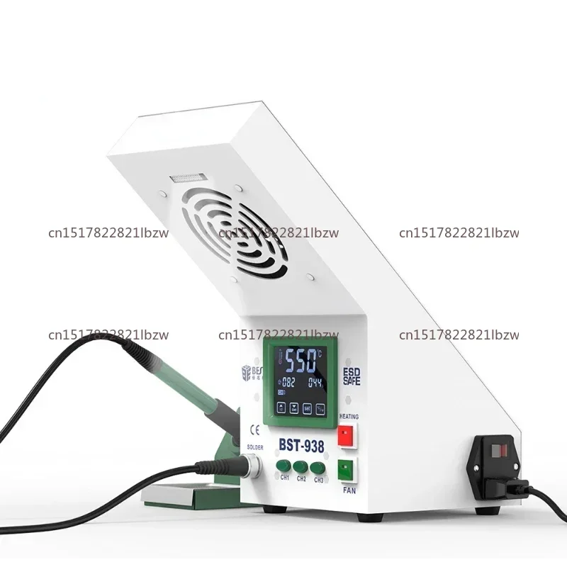 Hot SalesBST-938 Multi Function 3 In 1 LED Light Screen Touch Soldering Smoke Absorber Soldering Rework Station Soldering Iron