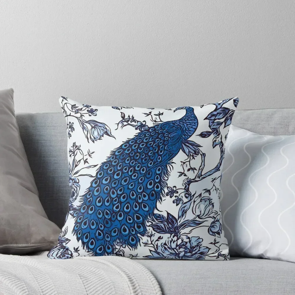 

Indigo peacock Throw Pillow Luxury Pillow Case sleeping pillows Pillow Case Christmas