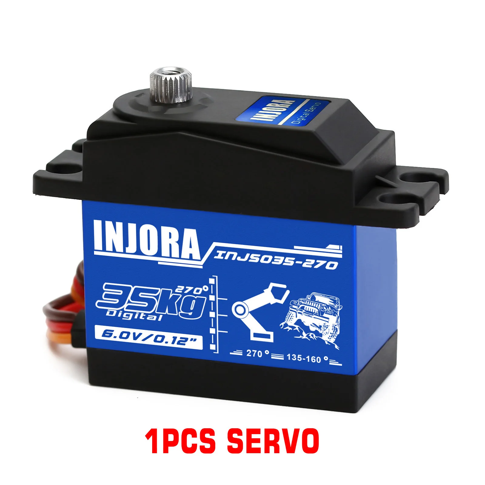 INJORA INJS025 INJS035 Digitale Servo 25KG 35KG Grote Koppel Waterdichte Servo's voor RC Auto Crawler SCX10 Truck robot Upgrade Onderdelen - afbeelding 1
