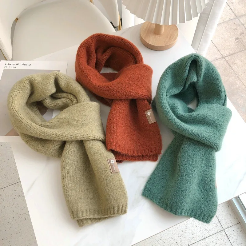 

Winter Women Cashmere Blend Scarf Women Warm Thicken Luxury Solid Color Shawl Wraps Female Warm Thick Wool Neckerchief Blanket