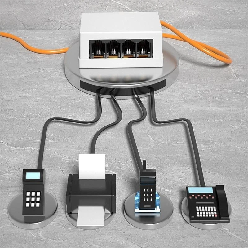 4-Way RJ45 إلى RJ11 محول Netword إلى محول الهاتف للاستخدام المنزلي والمكتبي للاتصالات واضحة وموثوقة #1
