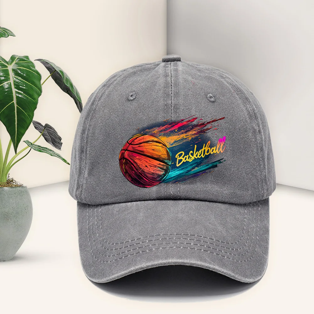 Popular design printing process cap, simple washed cotton casual cap, outdoor sports baseball cap.