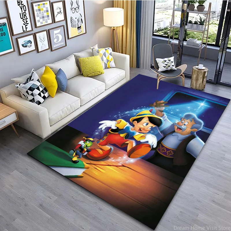 Disney Pinocchio Area Rug Carpet Cartoon 3D for Home Living Room Children's Bedroom Sofa Doormat Anti-slip Kitchen mat Kids Gift