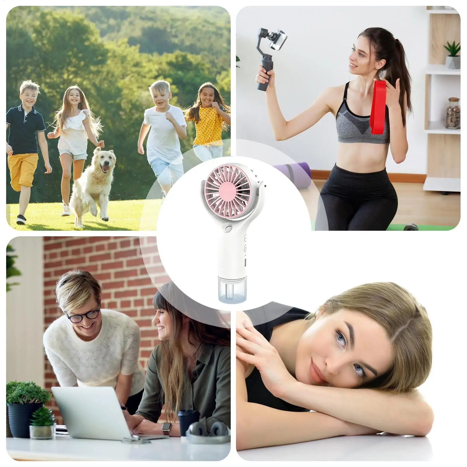 Portable Water Mist Fan Mini Handheld Fan USB Charging 3 Speeds Hanging Neck Spray Fans Portable Personal Hand Held Small Fan - view 5